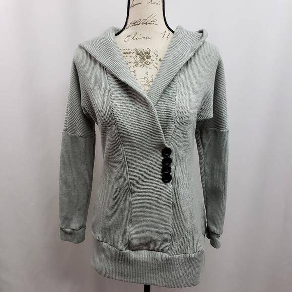 Allegra K V-Neck Waffle Knit Fleece Lined Top Sm - Picture 2 of 8